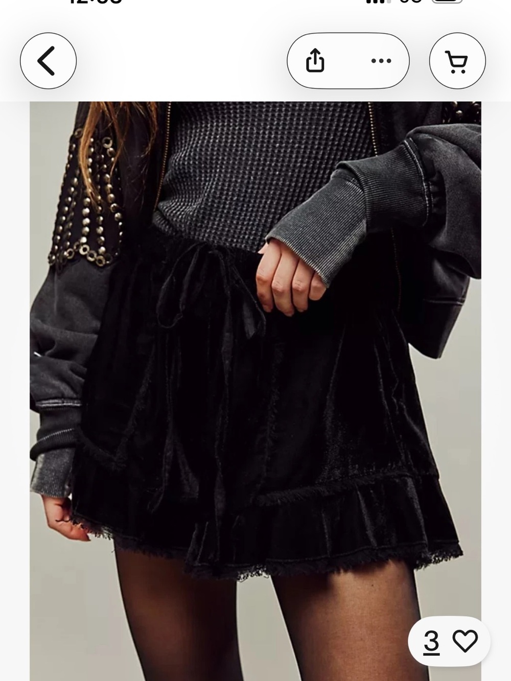Black Velvet Ruffle Women's Shorts